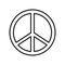 Monochrome peace sign line icon vector illustration. Simple outline logo symbol agreement, alliance