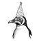 Monochrome Penguin Portrait With Party Hat