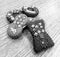 monochrome photo of cookies decorated with beautiful floral decorations