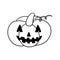 Monochrome picture, Joyful laughter, pumpkin character, Cute pumpkin laughing on Halloween , vector