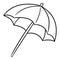 Monochrome picture, Large beach umbrella, rain umbrella, vector illustration in cartoon style