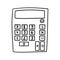 Monochrome picture, Square calculator for students and schoolchildren, vector in cartoon