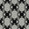 Monochrome pixels on a black background seamless pattern