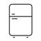 Monochrome refrigerator line icon vector illustration modern fridge kitchen electronic appliance