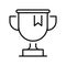 Monochrome reward winner cup icon vector illustration champion goblet victory success triumph