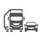 Monochrome road transport icon vector flat illustration truck and passenger car movement traffic