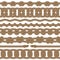 Monochrome rope vector seamless borders set