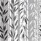 Monochrome seamless pattern of abstract branches on the mosaic b