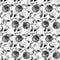 Monochrome seamless pattern with apple,