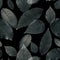 Monochrome seamless pattern  from exotic leaves