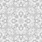 Monochrome Seamless Pattern with Mosaic Floral Motif