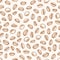 Monochrome seamless pattern with roasted coffee seeds or beans hand drawn with contour lines on light background