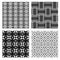 Monochrome seamless patterns set. abstract vector background.