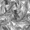 Monochrome seamless texture with pencil textured triangle, delta, trigon.