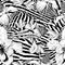 Monochrome seamless vintage flower pattern