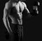 Monochrome shots of a male bodybuilder