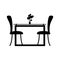 monochrome silhouette Dining room with two chairs