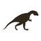 Monochrome silhouette with dinosaur allosaurus