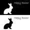 Monochrome silhouette of an Easter bunny. Design E