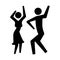 Monochrome silhouette pictogram couple enjoy a party