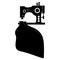 monochrome silhouette sewing machine and cloth