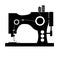 monochrome silhouette sewing machine icon