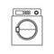 Monochrome silhouette of wash machine