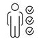 Monochrome simple candidate exam icon vector illustration employee skills examination with checkbox