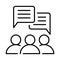 Monochrome simple communication icon vector illustration. Conversation between colleagues or friends