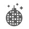 Monochrome simple disco ball line icon vector illustration hanging bright glass nightclub sphere