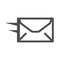 Monochrome simple envelope message icon vector illustration. Incoming, sending, receive new mail