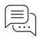 Monochrome simple interview icon vector illustration productive dialogue with speech bubbles