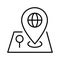 Monochrome simple pin point location search on map icon vector illustration gps locate position