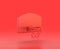Monochrome single color red 3d Icon, a basketball hoop in red background,single color, 3d rendering