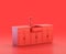 Monochrome single red  color counter top in red background,single color, 3d Icon, 3d rendering