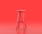 Monochrome single red  color tall stool in red background,single color, 3d Icon, 3d rendering