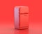 Monochrome single red  color vintage refrigerator,  in red background,single color, 3d Icon, 3d rendering