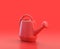 Monochrome single red  color watering can in red background,single color, 3d Icon, 3d rendering