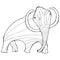 Monochrome sketch mammoth, coloring page