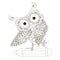 Monochrome sketch of an owl on pencil, school stock