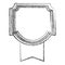 monochrome sketch of square rounded frame with wide ribbon in the bottom side