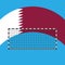 Monochrome soccer gate on Qatar flag background