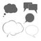 Monochrome Speech Bubbles Set. Vector Design Elements Set for You Design