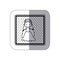 monochrome sticker in square frame and dotted with hand drawn bride
