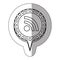 monochrome sticker with wifi icon and circular speech with contour dotted and tail