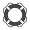 Monochrome striped lifebuoy icon vector illustration. Life buoy rubber equipment emergency in water