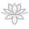 Monochrome stylized ornamental lotus flower for logo, for tattoo, for machindi