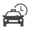 Monochrome taxi waiting time icon vector illustration comfortable transportation information service