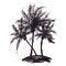 Monochrome three tropical palm tree sea ocean beach hand drawn sketch vector