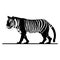 Monochrome Tiger Silhouette, vector illustration